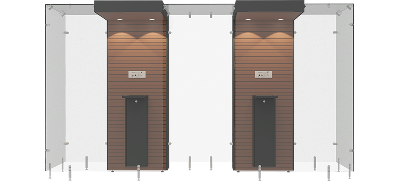 2SP160, Mahogany wooden panel, Black steel frame