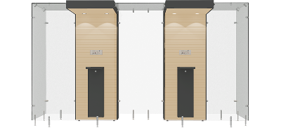 2SP160, Maple wooden panel, Black steel frame