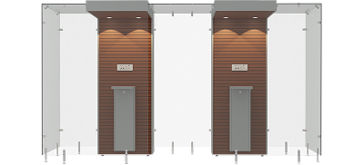 2SP160, Mahogany wooden panel, Grey steel frame