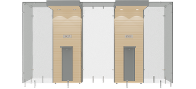 2SP160, Maple wooden panel, Grey steel frame