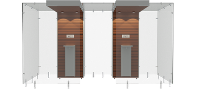 2SP200, Mahogany wooden panel, Grey steel frame