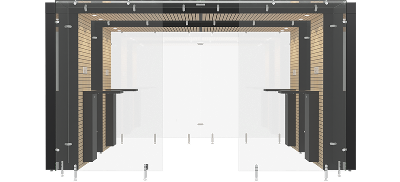 2SPArea 4m, Maple wooden panel, Black steel frame