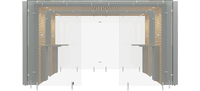 2SPArea 4m, Maple wooden panel, Grey steel frame