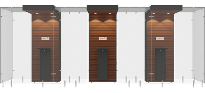 3SP160, Mahogany wooden panel, Black steel frame