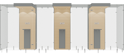 3SP160, Maple wooden panel, Grey steel frame