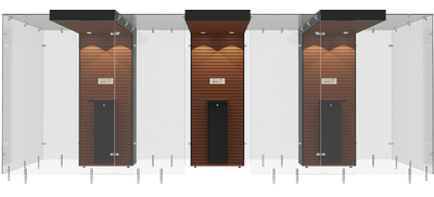 3SP200, Mahogany wooden panel, Black steel frame