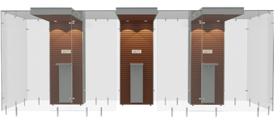 3SP200, Mahogany wooden panel, Grey steel frame