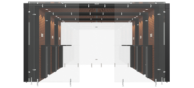 3SPArea 4m, Mahogany wooden panel, Black steel frame