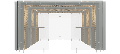 3SPArea 4m, Maple wooden panel, Grey steel frame