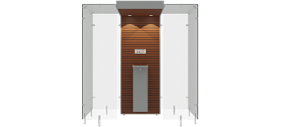 SP160, Mahogany wooden panel, Grey steel frame