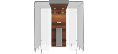 SP200, Mahogany wooden panel, Grey steel frame