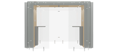 SPArea 3.2m, Maple wooden panel, Grey steel frame