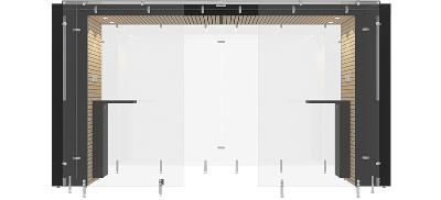 SPArea 4m, Maple wooden panel, Black steel frame